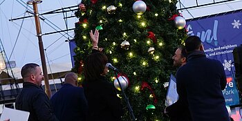 Christmas Village in Baltimore 2021 Tree Lighting